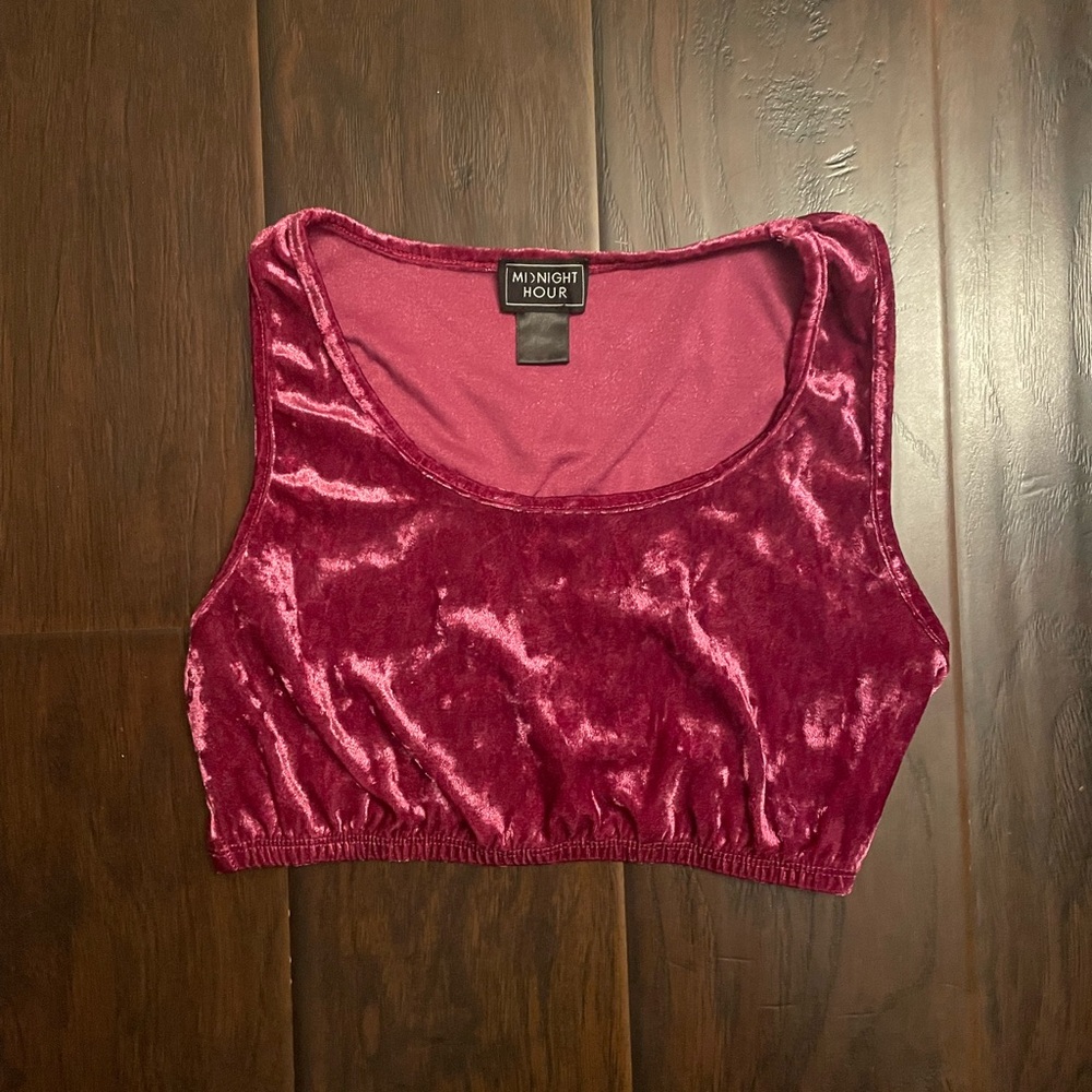 Hot Topic Velvet Tank Top - Deep Pink